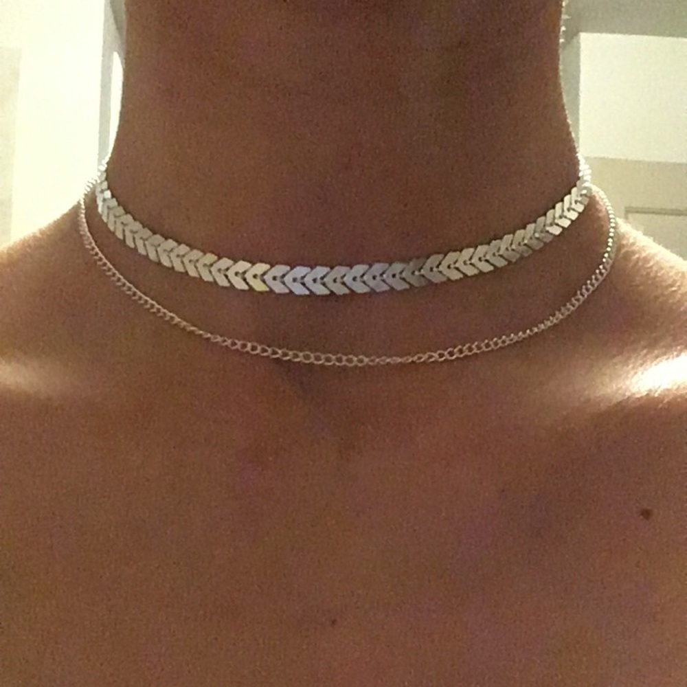 3/$30 Silver or Gold Color Double Choker Necklace - Picture 1 of 4